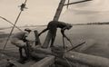 Men working with Chinese dip nets in Kochi, Kerala, India.jpg