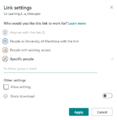 UM SharePoint link settings modal.png